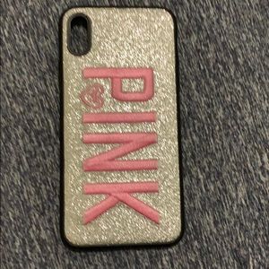 Silver n pink iPhone X case